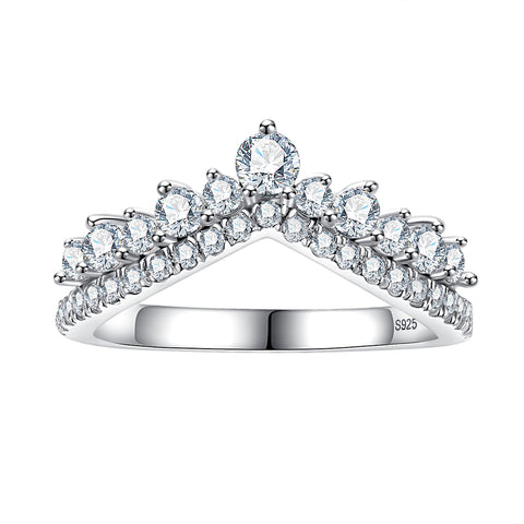 Moissanite Diamond Crown Anniversary Band/Bridal Set (1 ct. tw)