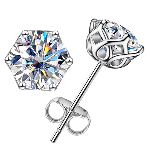 14K Round Brilliant Moissanite Diamond Stud Earrings (2 ct. tw)