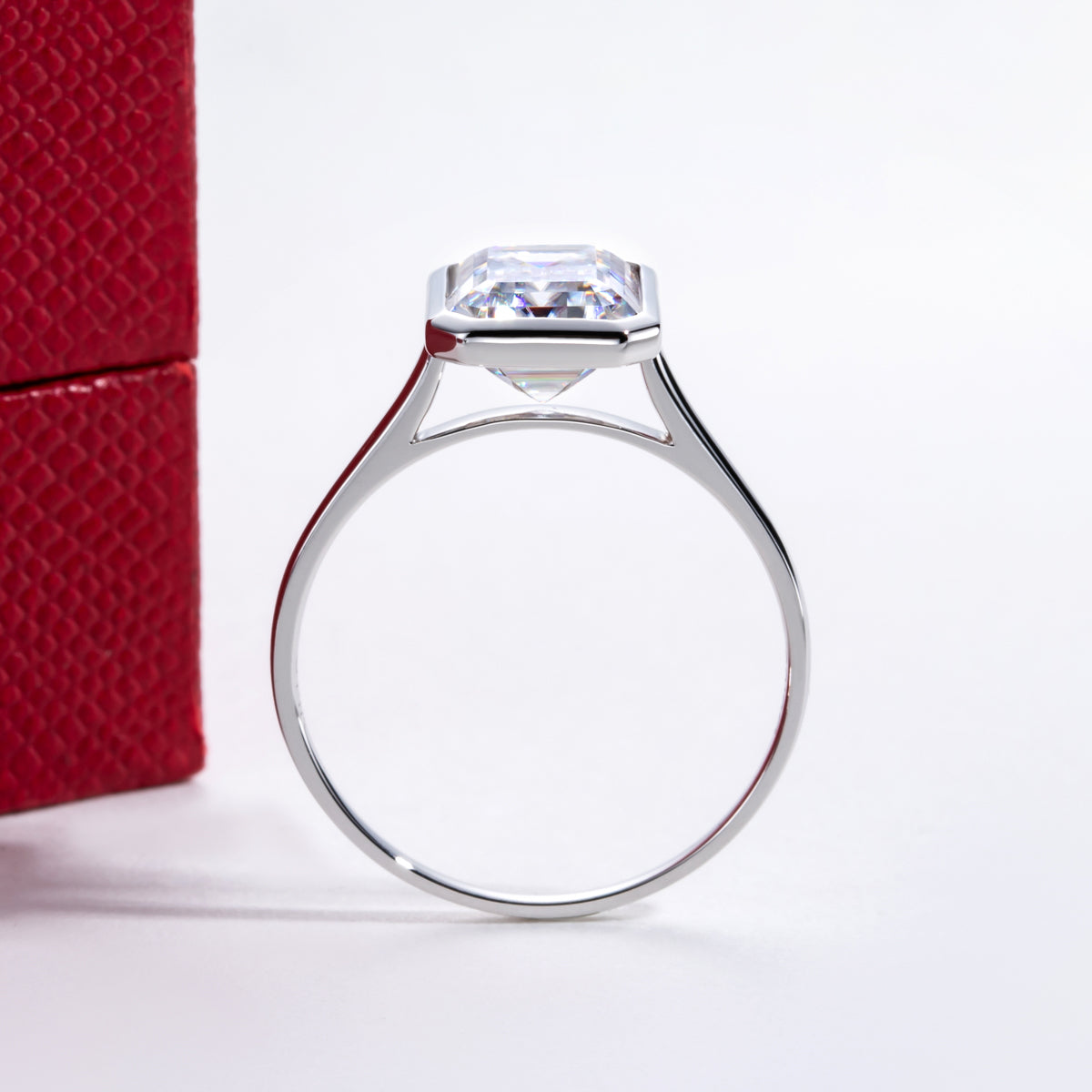 14K Gold Moissanite‑Emerald Ring