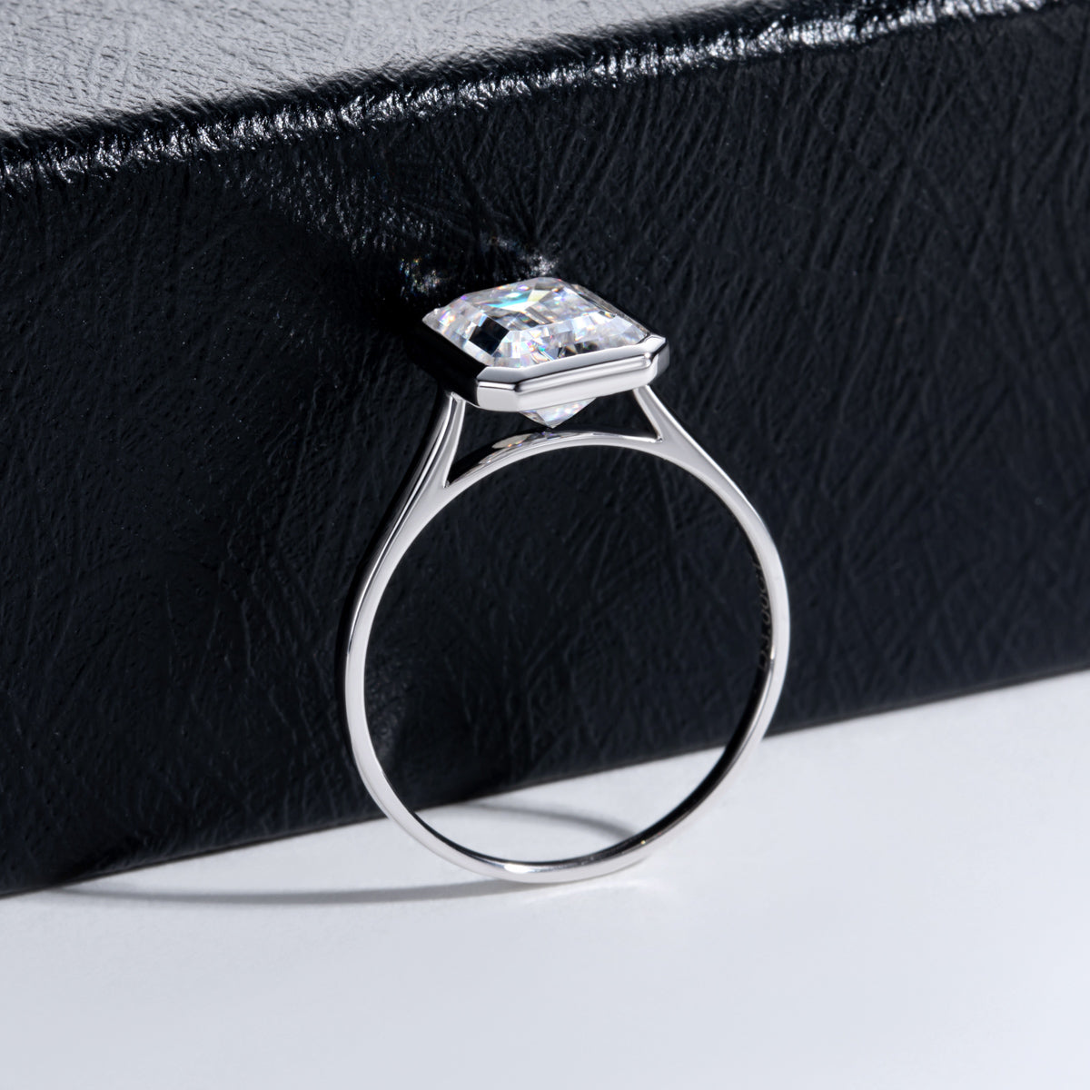 14K Gold Moissanite‑Emerald Ring