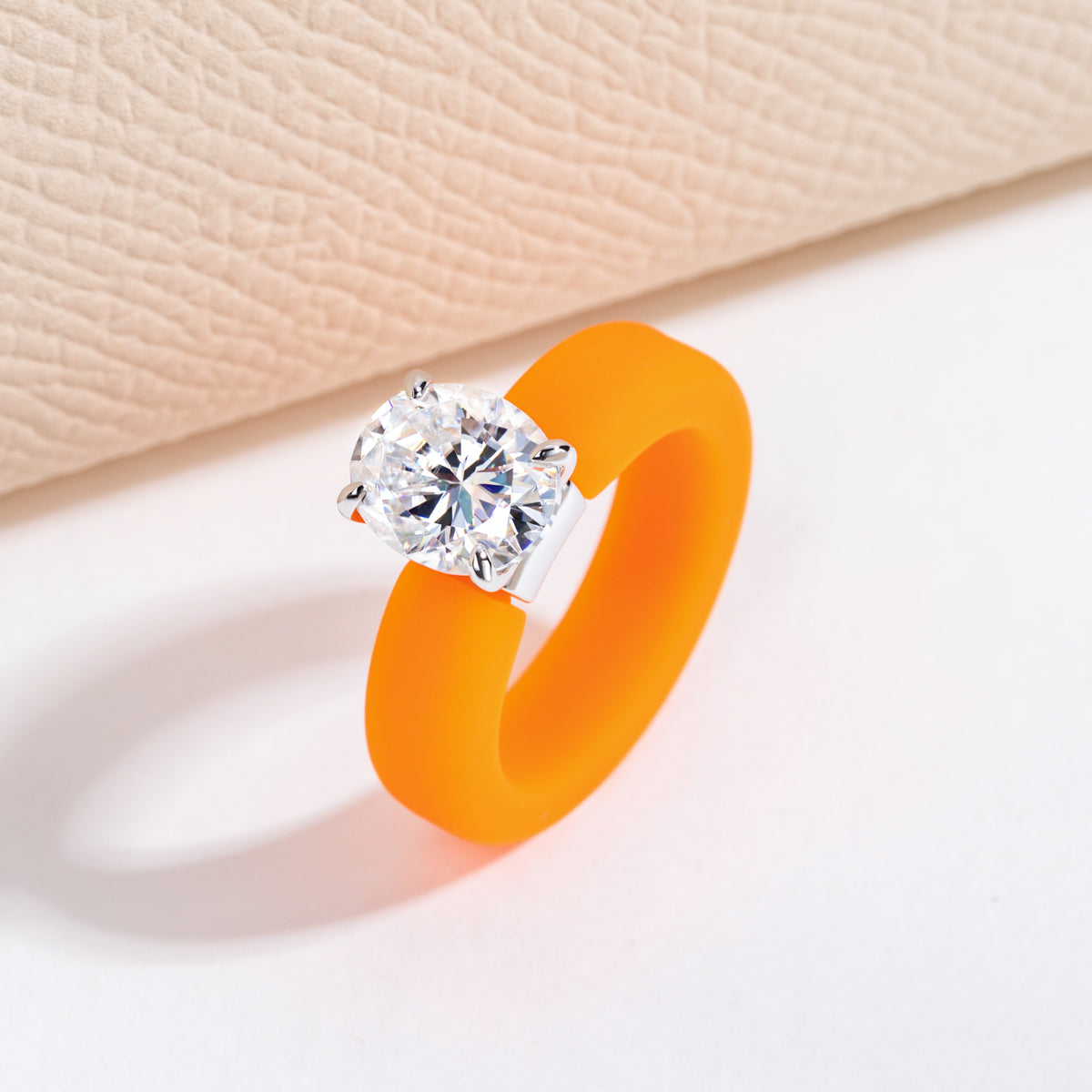 S925 Sterling Silver Moissanite Oval Silicone Ring