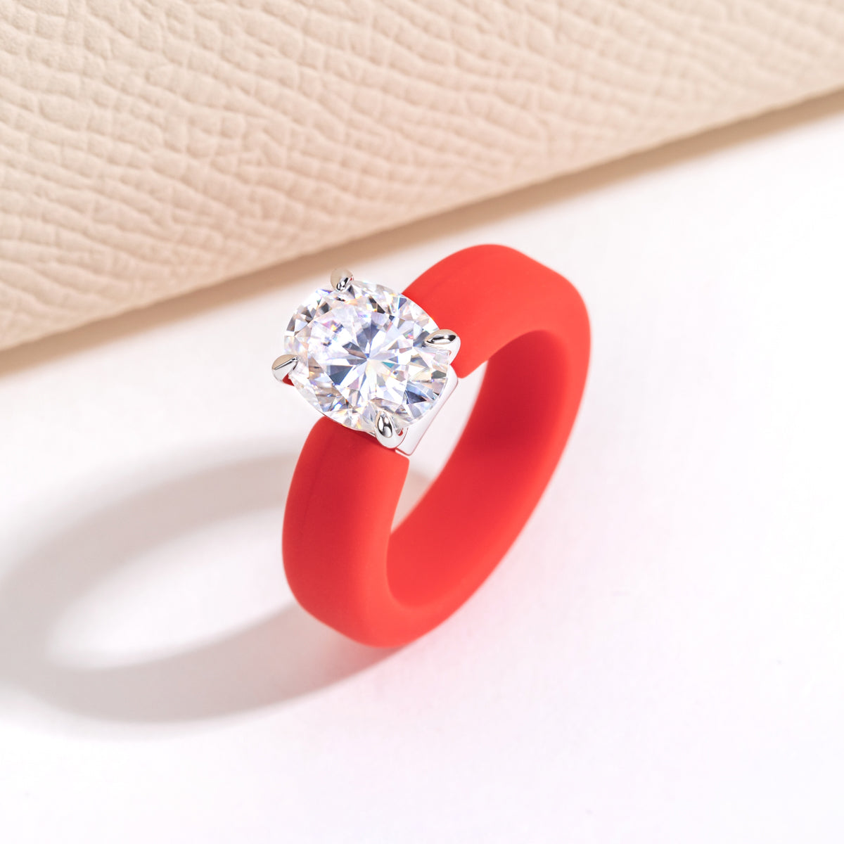 S925 Sterling Silver Moissanite Oval Silicone Ring