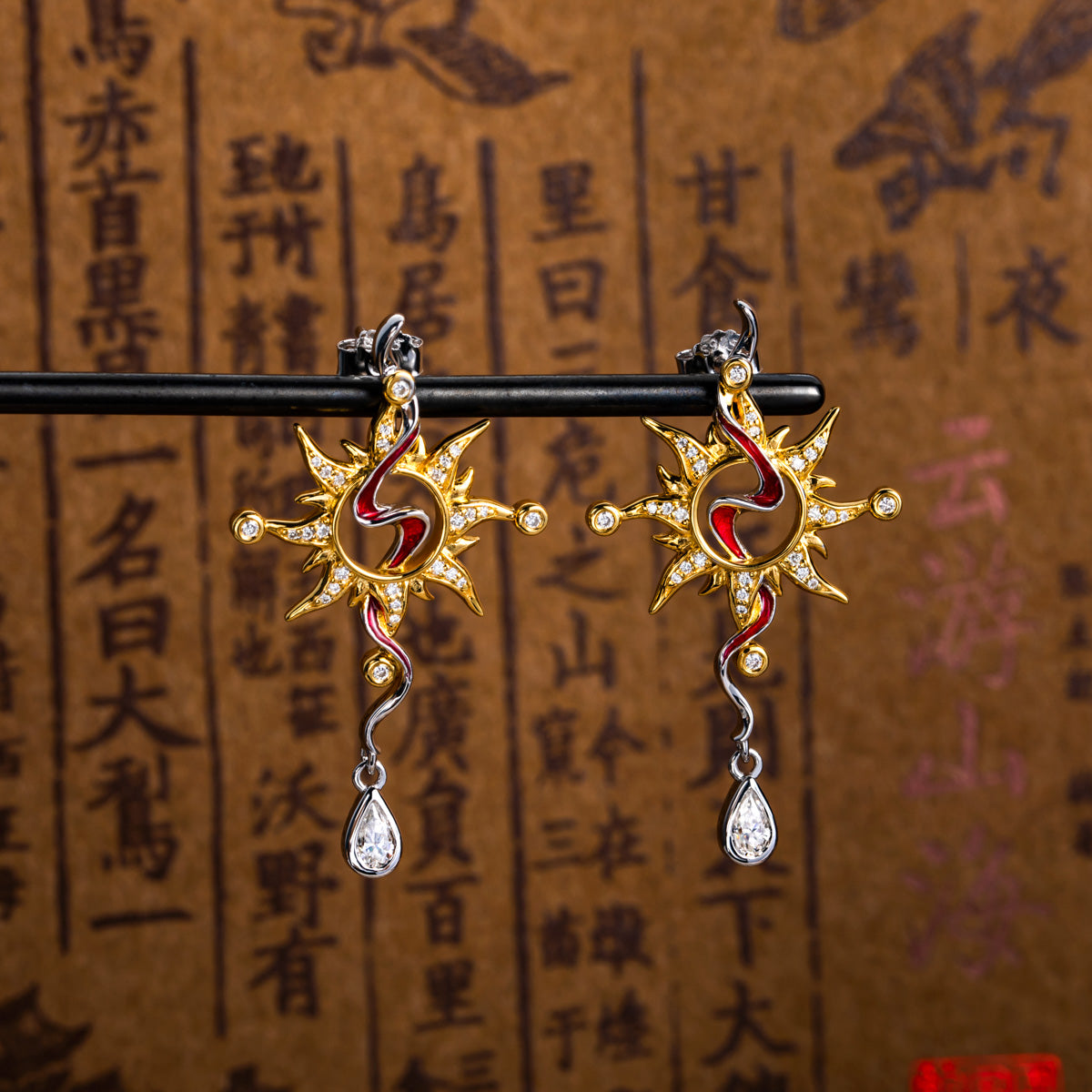 S925 Silver Drought Goddess Ba Moissanite Drop Earrings