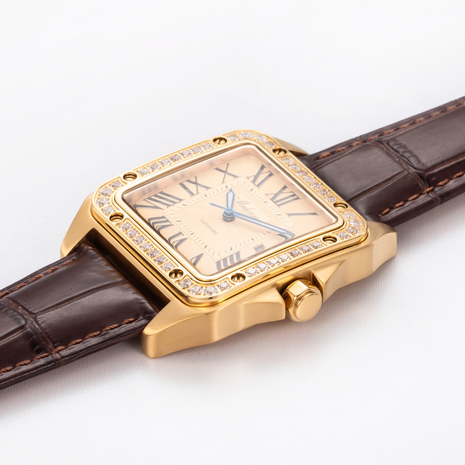 Luxury Men's Watches 36mm 24K Gold Quartz Watch Waterproof Premium Leather Strap Calendar Chronograph Men Wristwatch Gifts