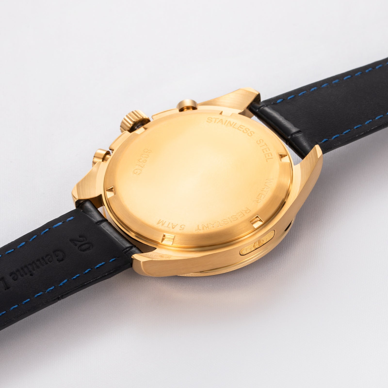 Luxury Man Watch 43mm 24K Gold Fashion Calendar Waterproof Quartz Watch Premium Leather Strap Men Gifts Watches for Men