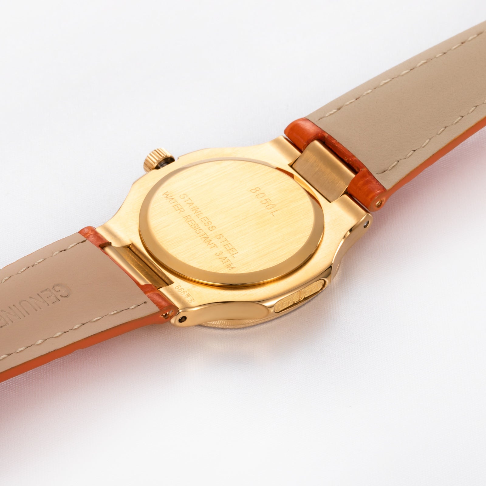 New Luxury Women' s Quartz Wristwatches 30.5mm 24K Gold Plated Fashion Ladies Calendar Watch Premium Leather Strap Waterproof
