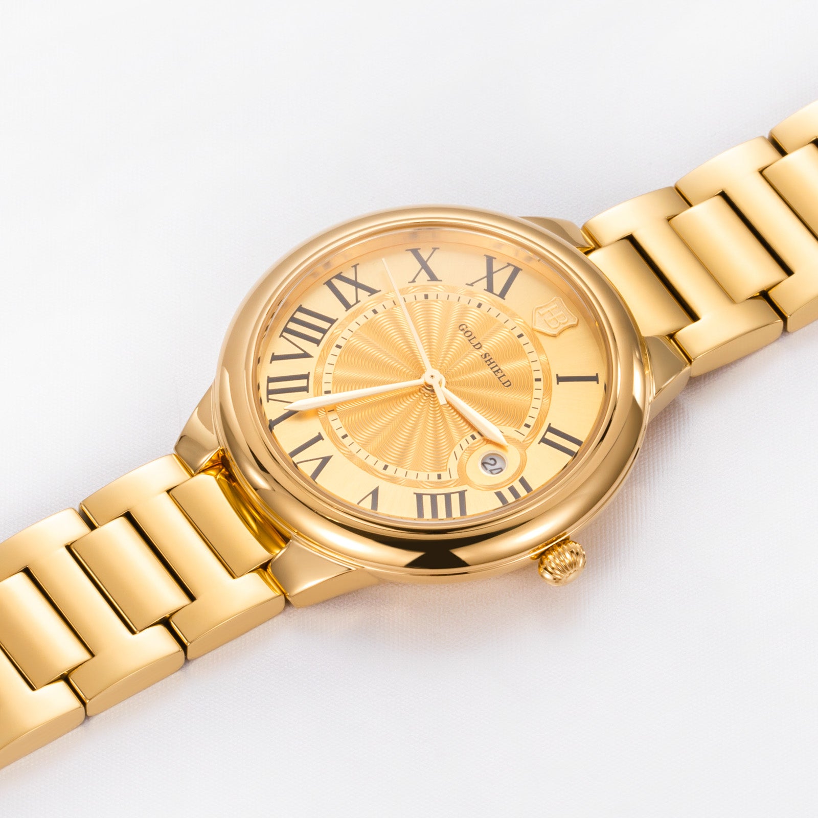 Original Luxury Men's Watches 38mm 24K Gold Quartz Watch Waterproof Stainless Steel Calendar Chronograph Fashion Man Wristwatch