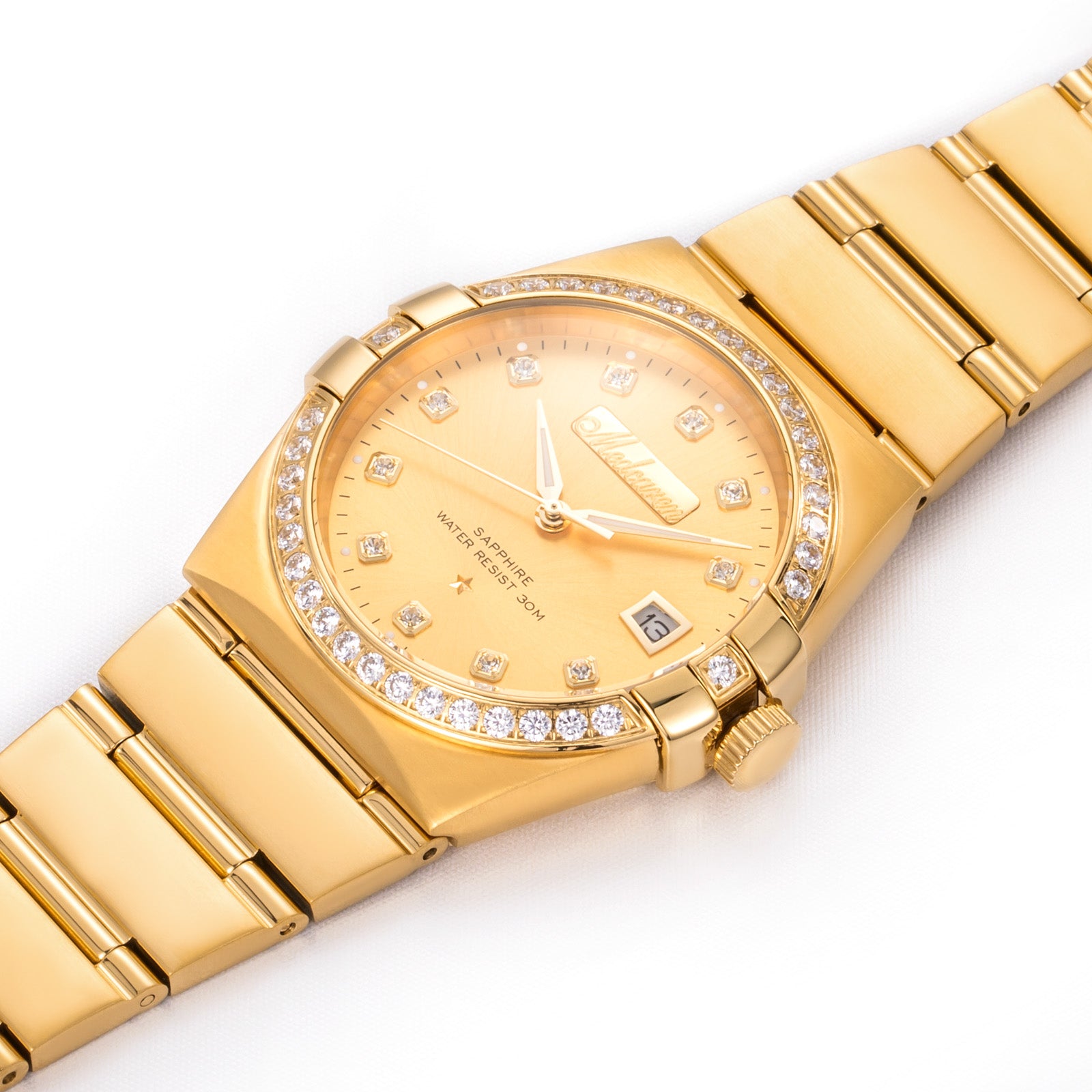 Luxury Men's Watches 38mm 24K Gold Quartz Watch Waterproof Stainless Steel Strap Calendar Chronograph Men Wristwatch Gifts
