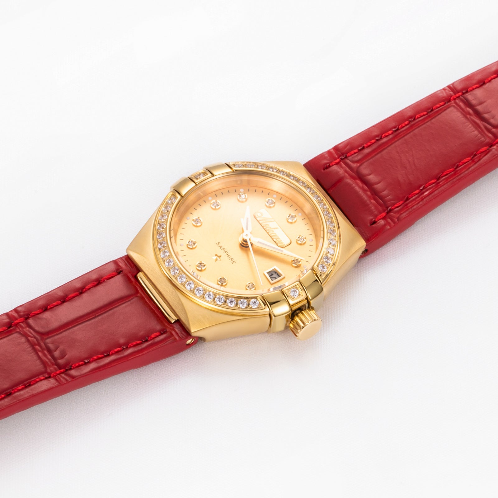 New Luxury Women' s Wristwatches 28mm 24K Gold Fashion Calendar Quartz Watch Premium Leather Strap Waterproof Gifts for Women