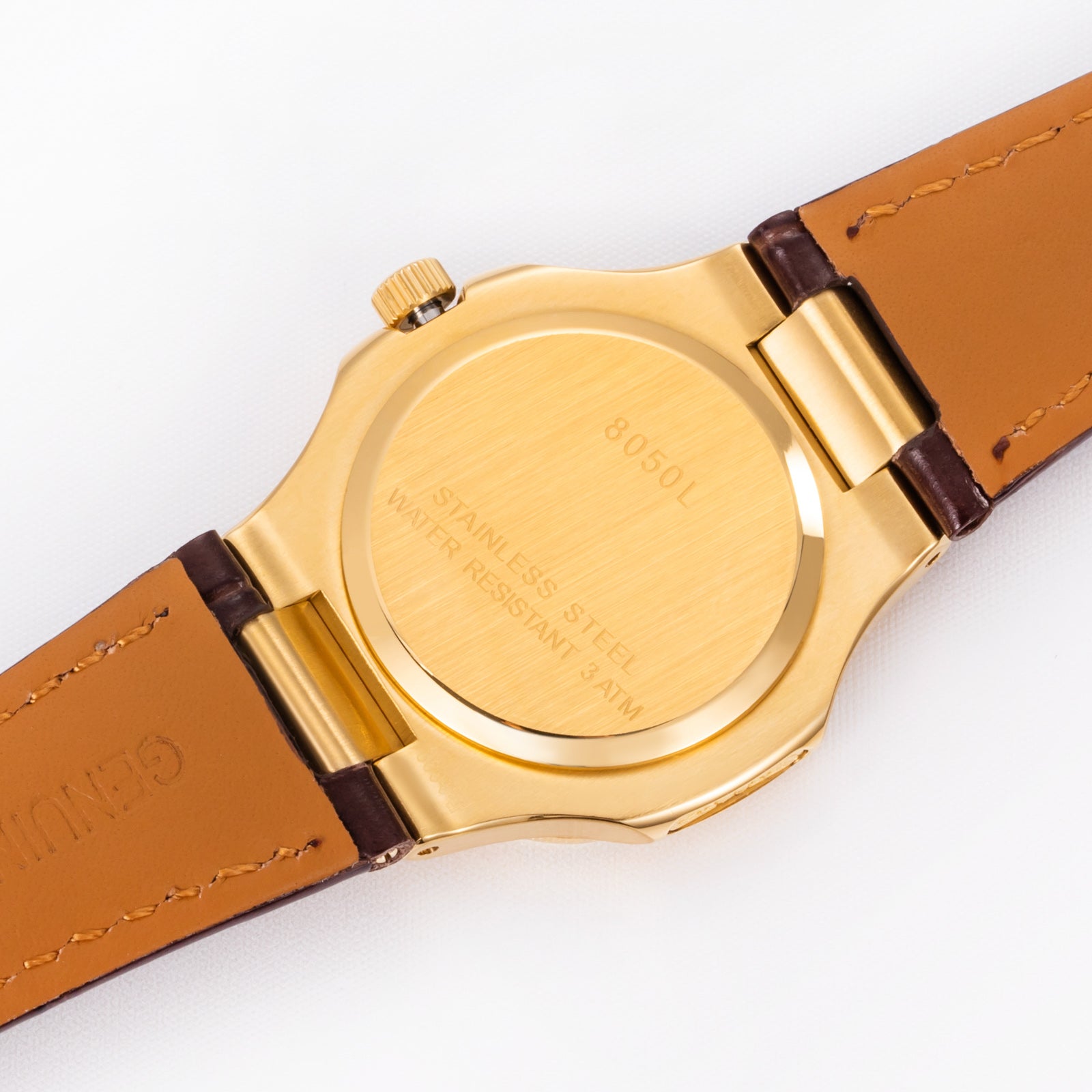 New Luxury Women' s Quartz Wristwatches 30.5mm 24K Gold Plated Fashion Ladies Calendar Watch Premium Leather Strap Waterproof