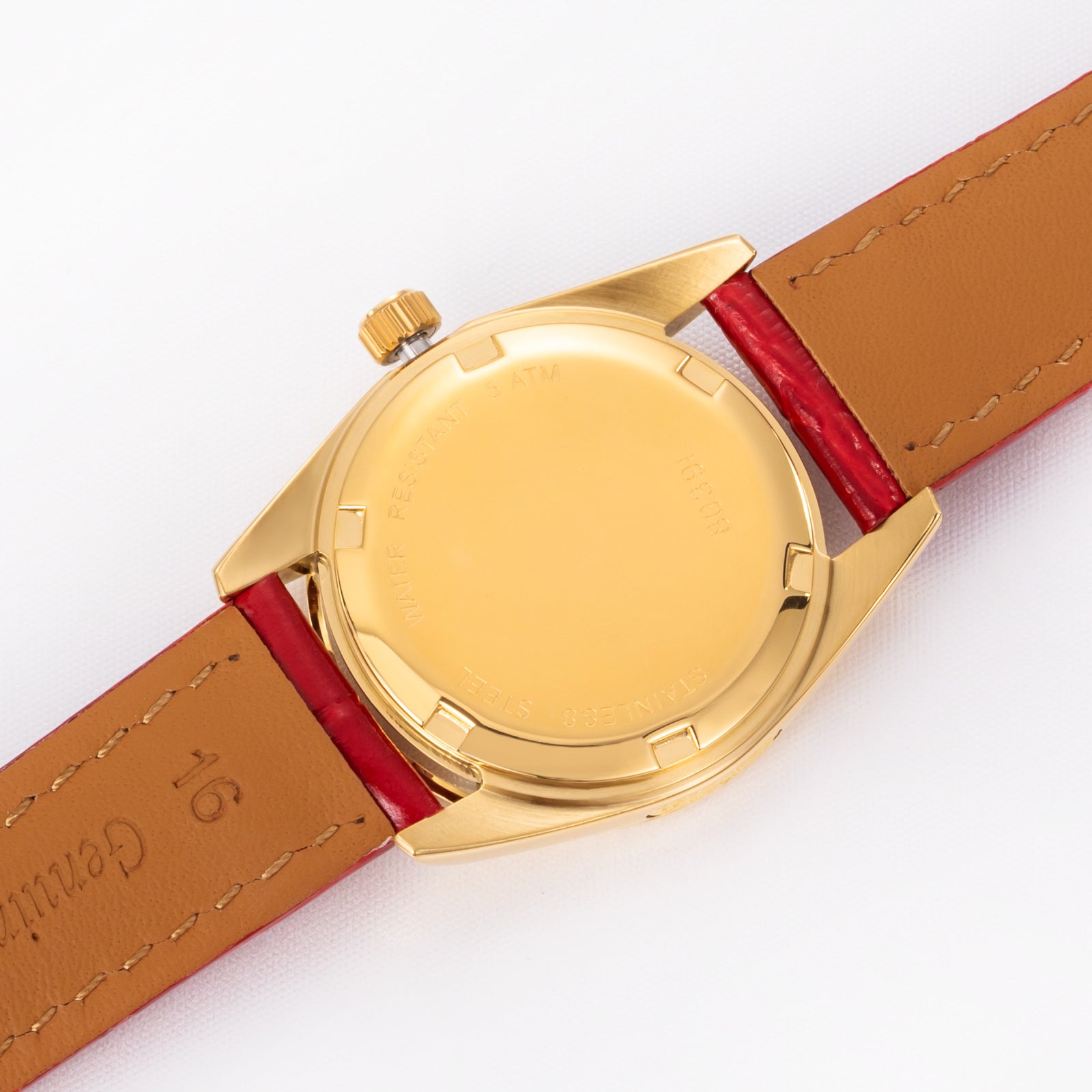 New Luxury Women' s Quartz Wristwatches 30.5mm 24K Gold Fashion Ladies Calendar Watch Premium Leather Strap Waterproof