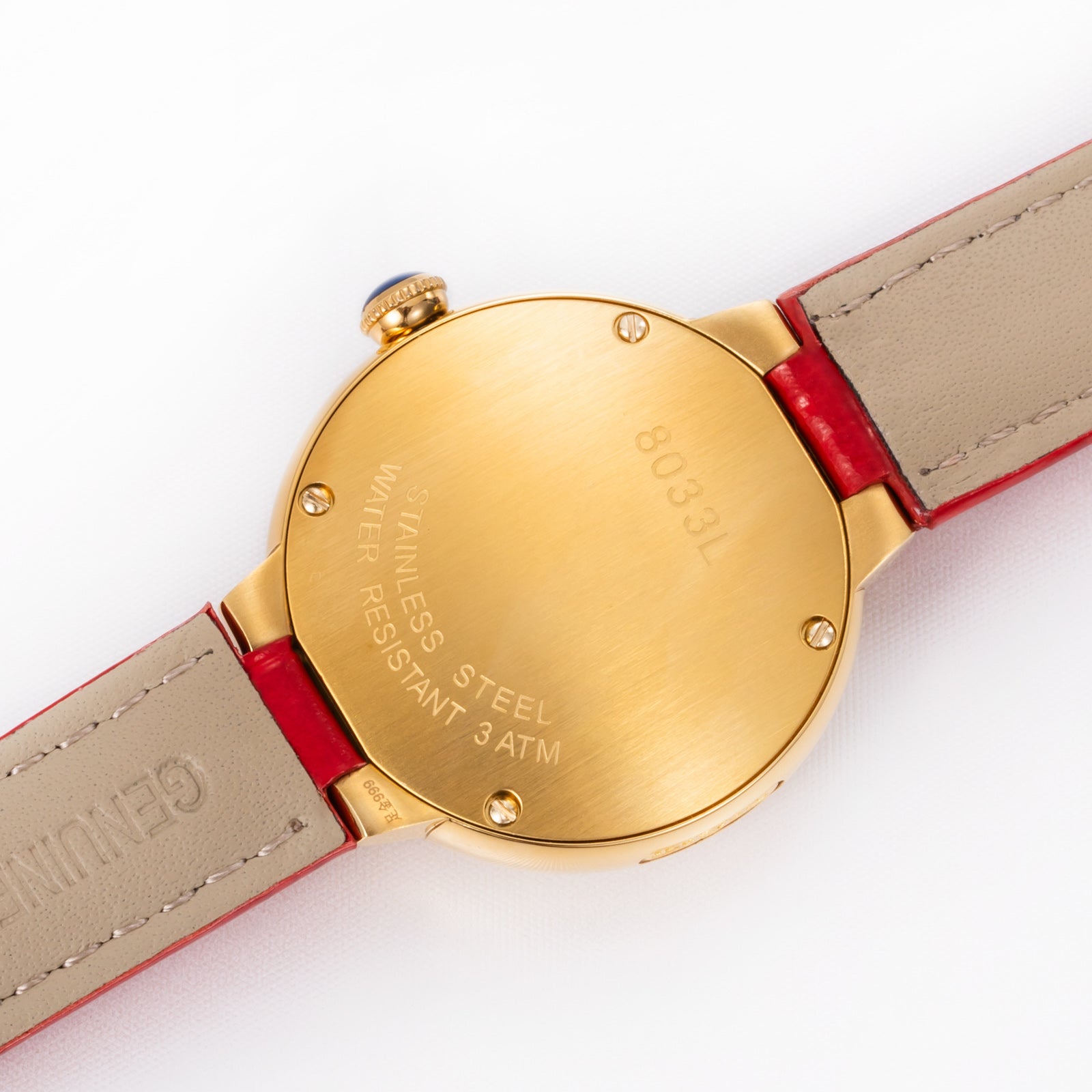 New Luxury Women's Quartz Watch 33mm 24K Gold Fashion Ladies Calendar Watch High-Grade Leather Strap Waterproof