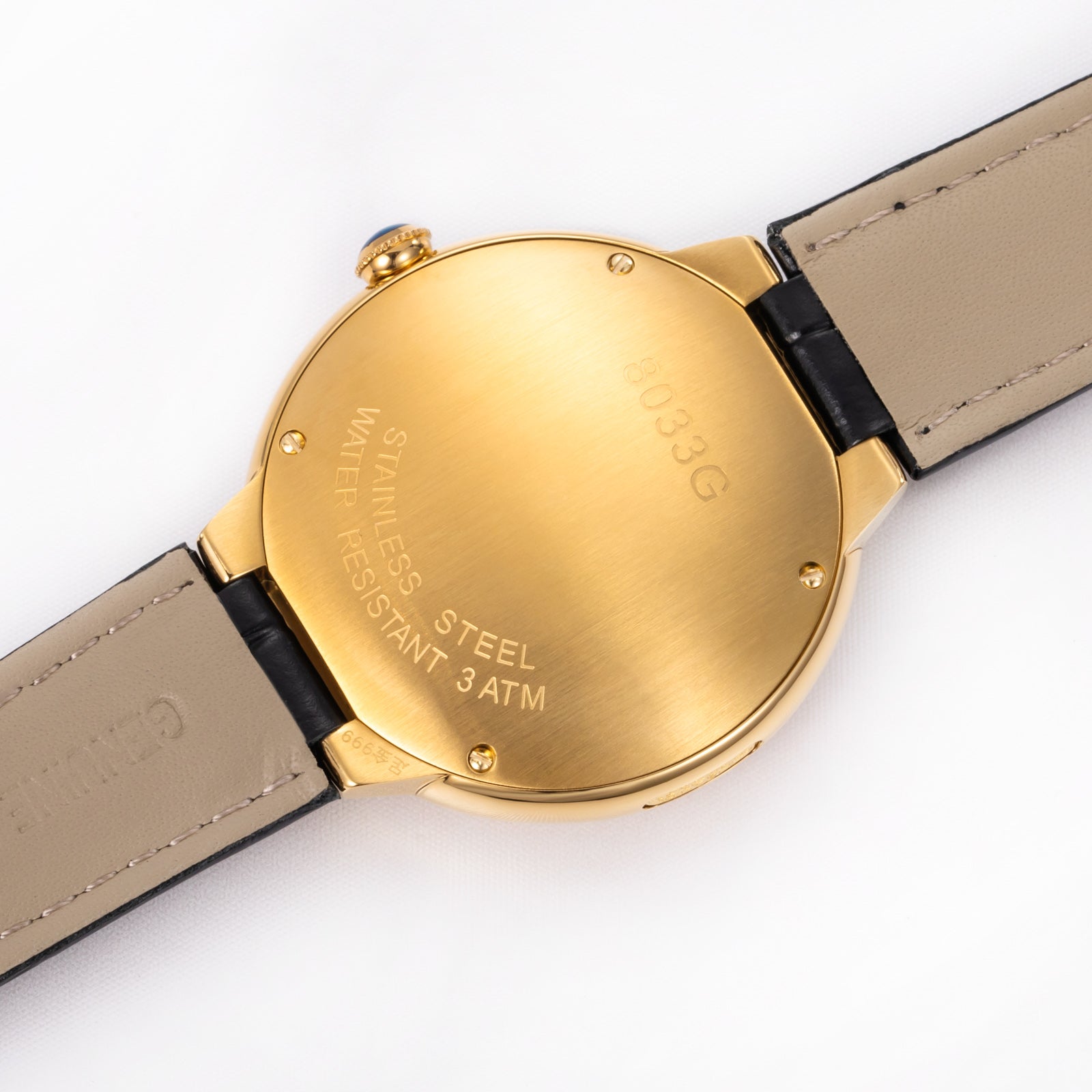New Luxury Men Watches 42mm 24K Gold Stylish Men's Calendar Watch Premium Leather Strap Waterproof Quartz Watch