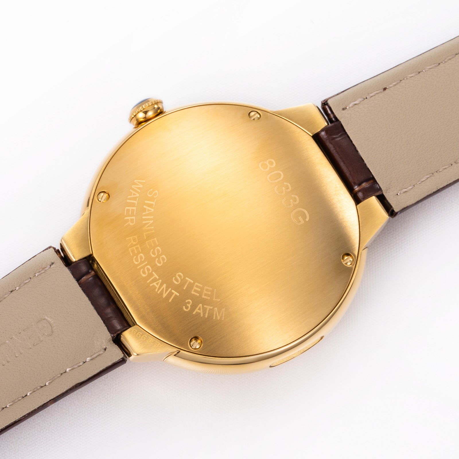 New Luxury Men Watches 42mm 24K Gold Stylish Men's Calendar Watch Premium Leather Strap Waterproof Quartz Watch