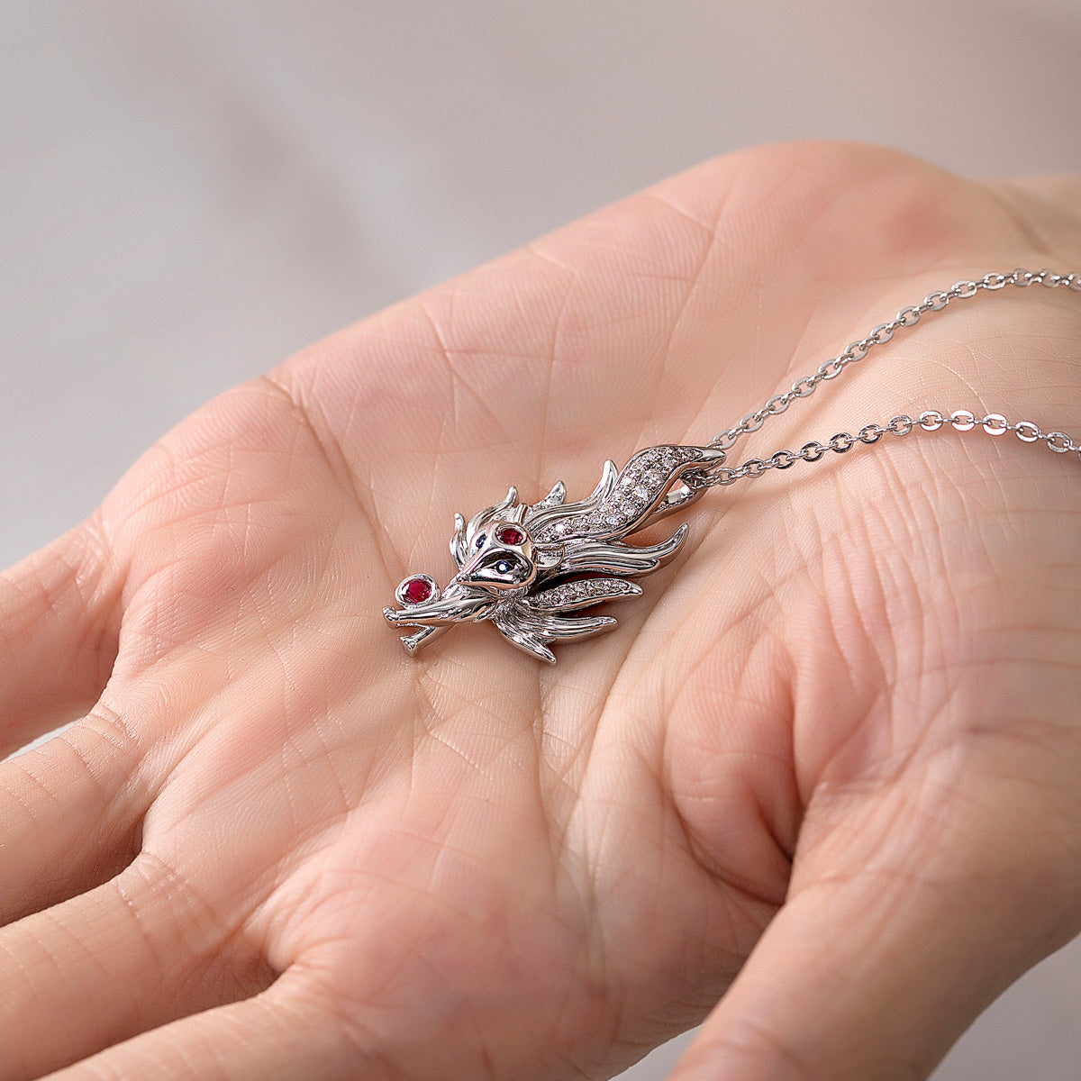 Nine-Tailed Fox Pendant Necklace