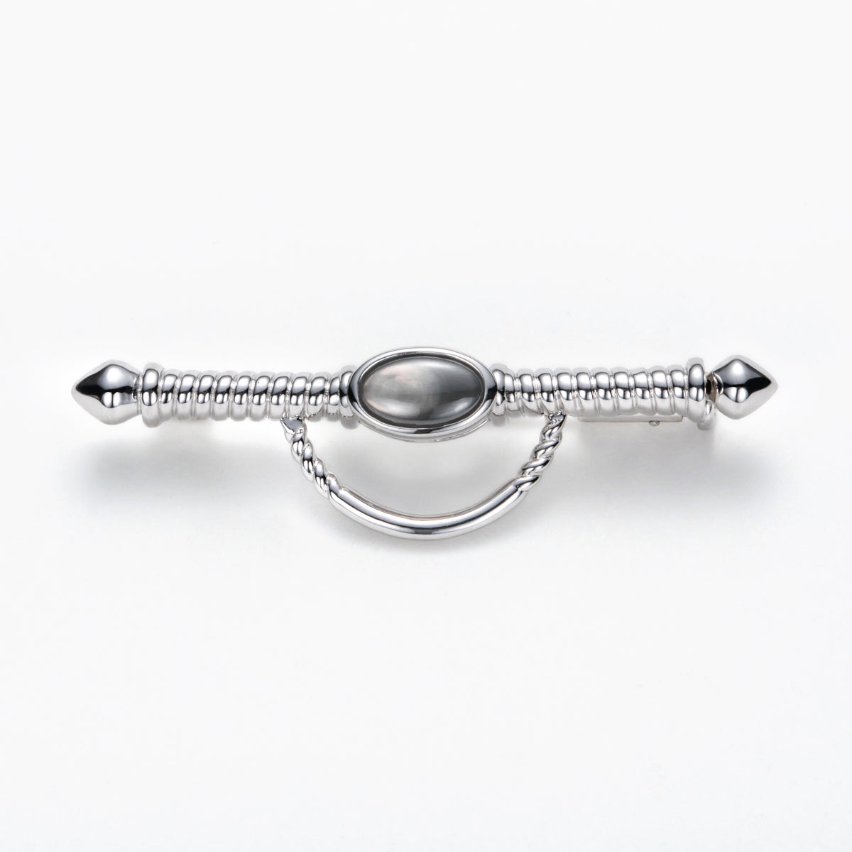 S925 Silver Black Mother of Pearl Brooch
