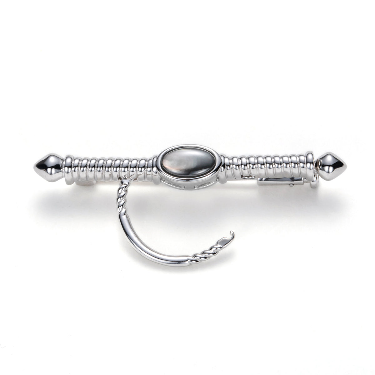 S925 Silver Black Mother of Pearl Brooch