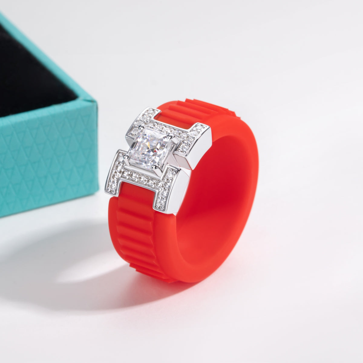 Ascher Cut Moissanite Silicone Ring