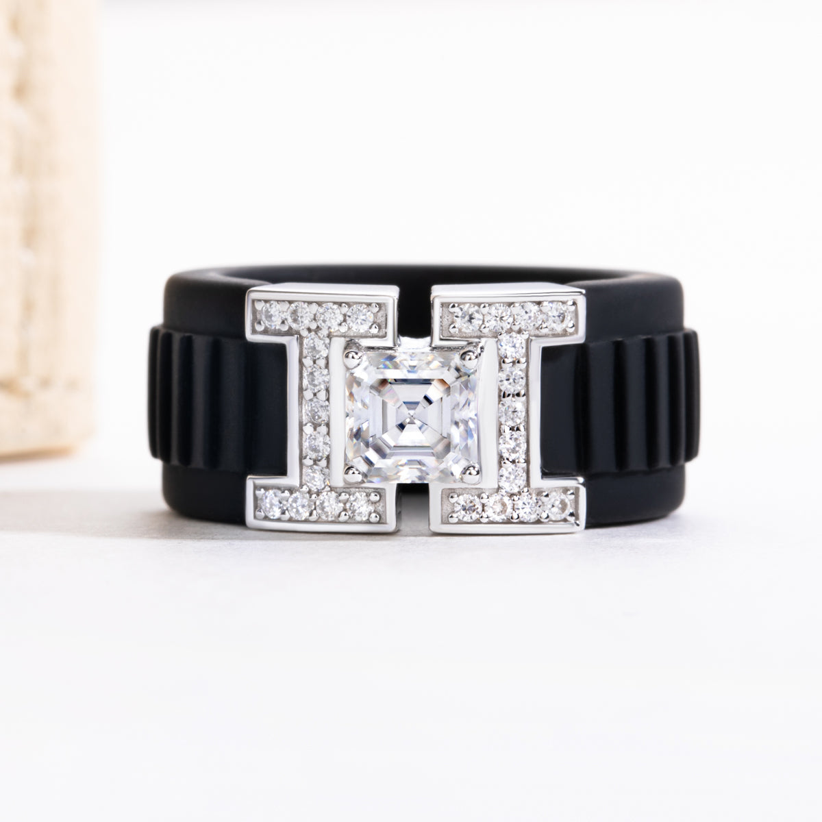 Ascher Cut Moissanite Silicone Ring