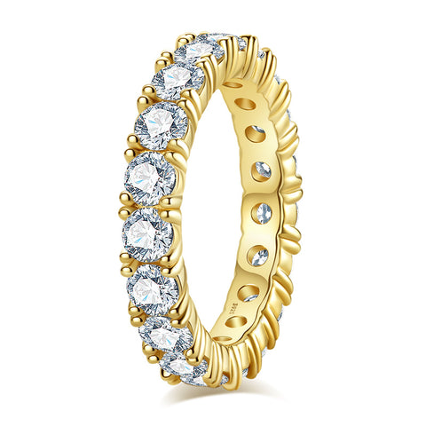 Moissanite Diamond Plating Yellow Gold Eternity Band (3.8ct. tw)