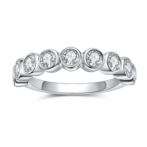 Round-Cut Moissanite Diamond 9 Stone Anniversary Band (7/8 ct. tw)