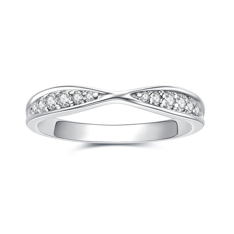 Round-Cut Moissanite Diamond Bow Anniversary Band (1/6 ct. tw)