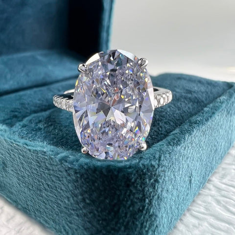 8 Carat Pavé Moissanite Diamond Engagement Ring