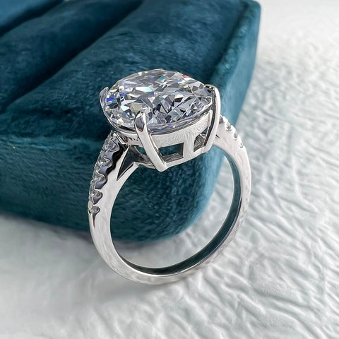 8 Carat Pavé Moissanite Diamond Engagement Ring