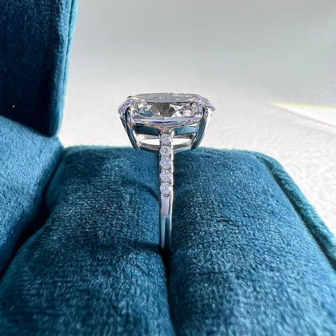 8 Carat Pavé Moissanite Diamond Engagement Ring