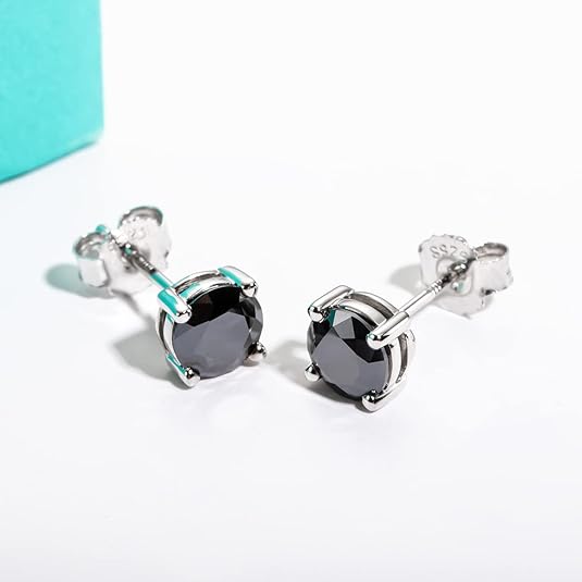 Round Moissanite Diamond Four Claw Stud Earrings