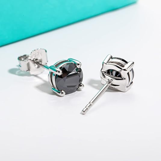 Round Moissanite Diamond Four Claw Stud Earrings