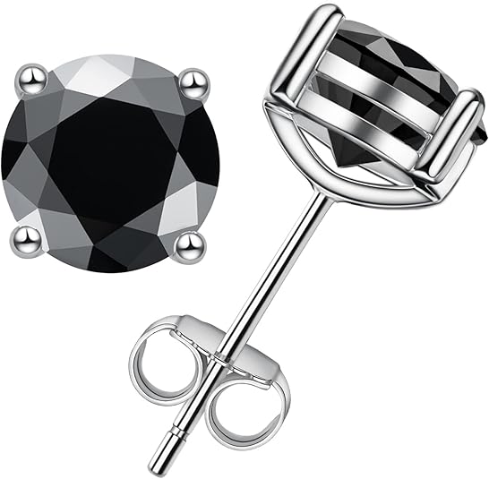 Round Moissanite Diamond Four Claw Stud Earrings