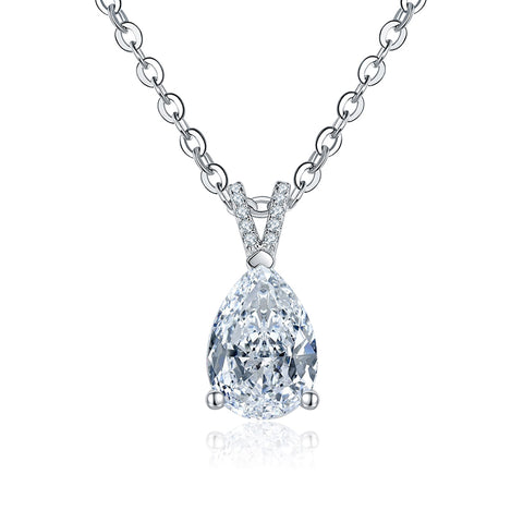 Pear Brilliant Cut Moissanite Diamond Pendants Necklace (2 ct)