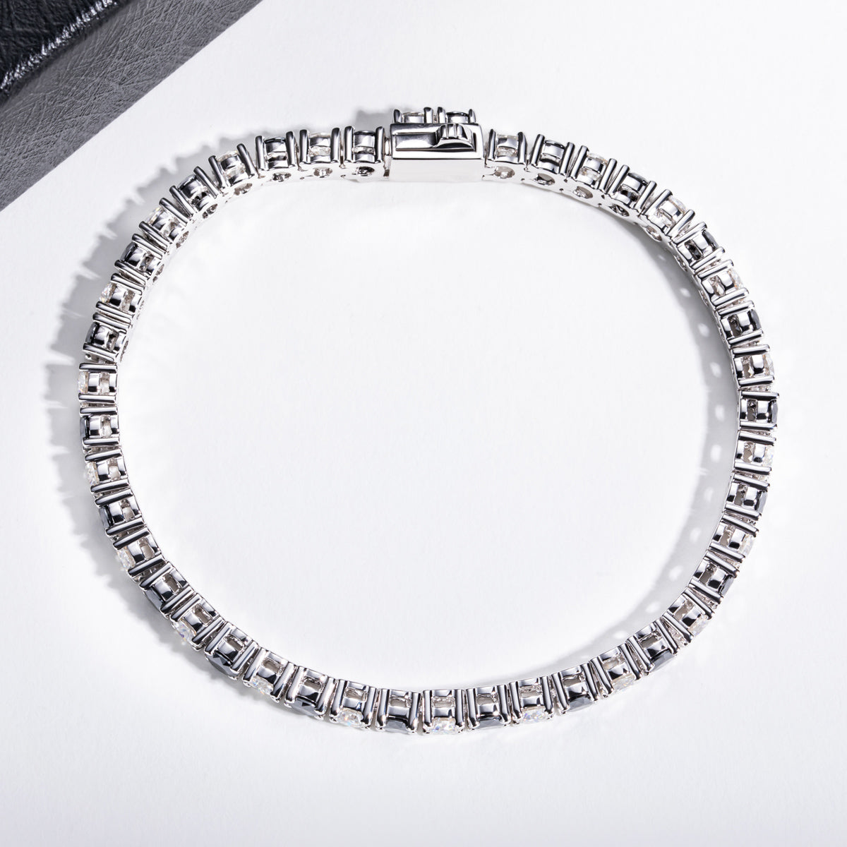Black & White Moissanite Bracelet，S925 Sterling‑Silver