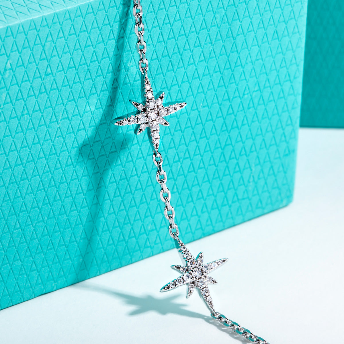 925 Sterling‑Silver Round Moissanite Eight‑Pointed Star Bracelet