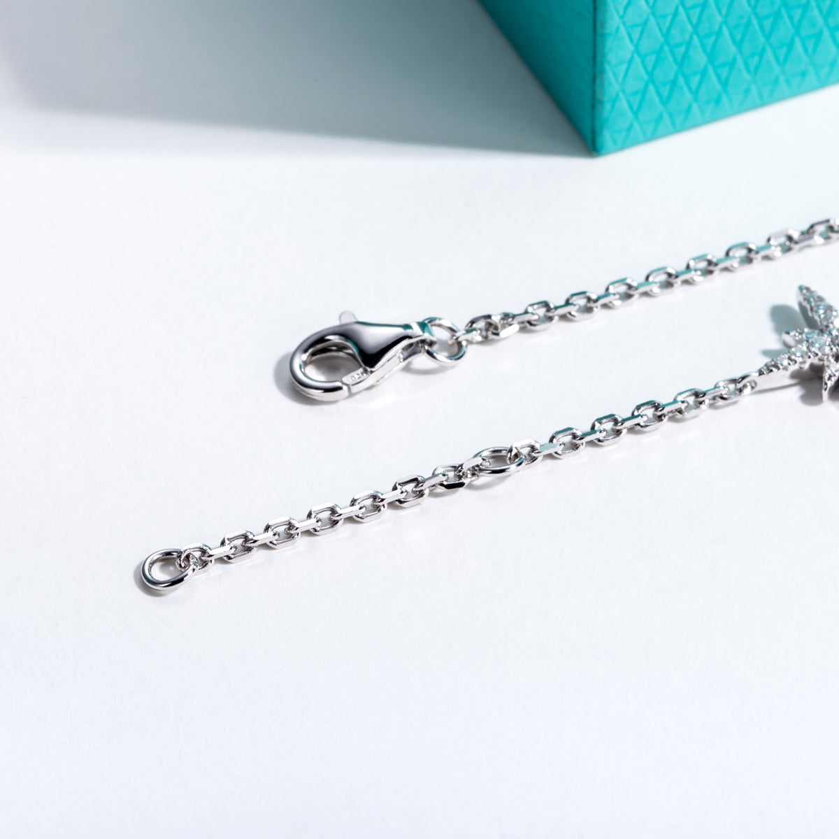 925 Sterling‑Silver Round Moissanite Eight‑Pointed Star Bracelet
