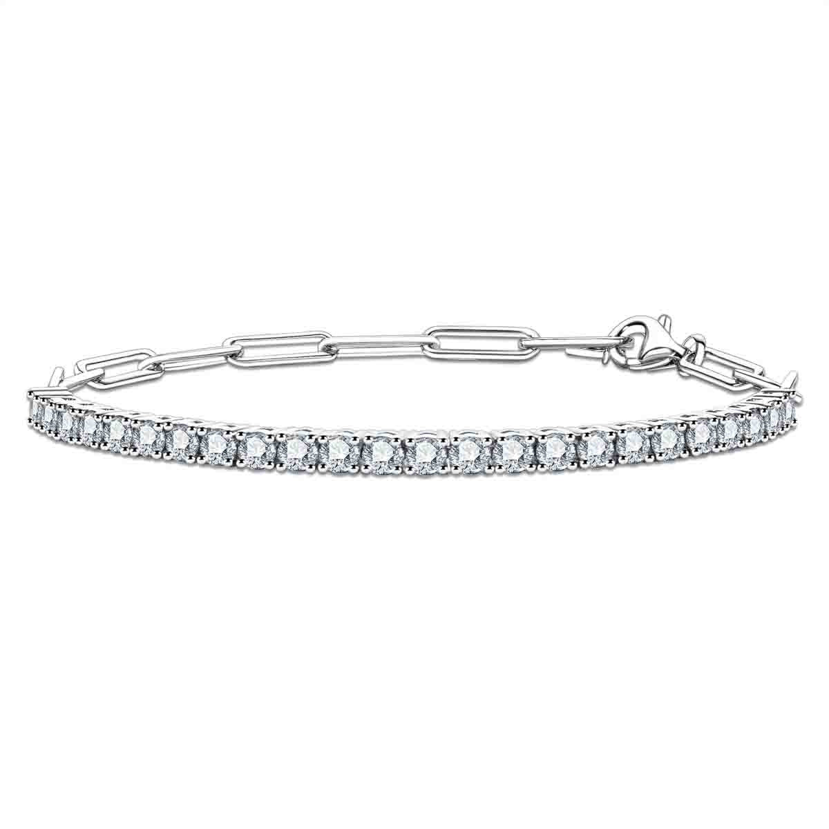 S925 Silver 3.0mm Moissanite Half Bracelet
