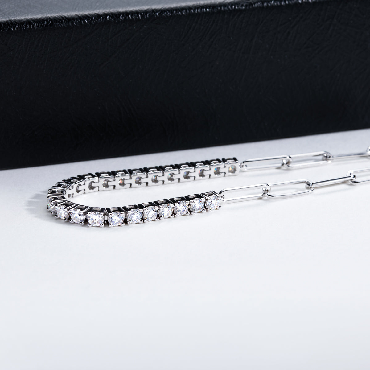 S925 Silver 3.0mm Moissanite Half Bracelet