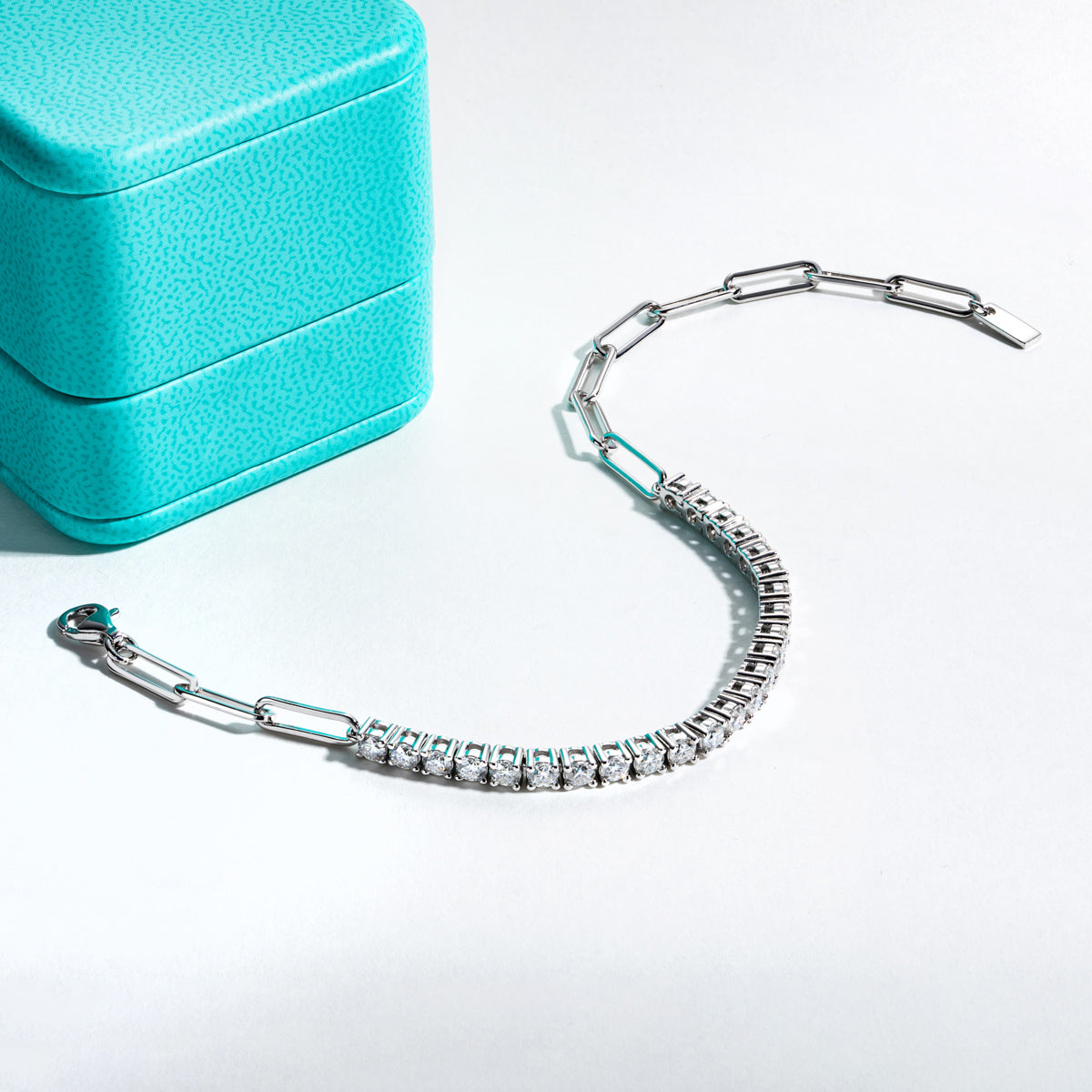 S925 Silver 3.0mm Moissanite Half Bracelet