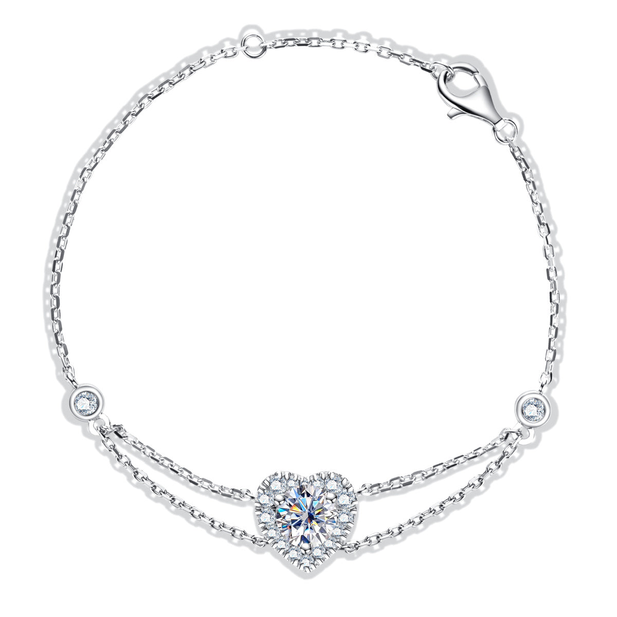 S925 Sterling Silver Moissanite Wholehearted Love Bracelet