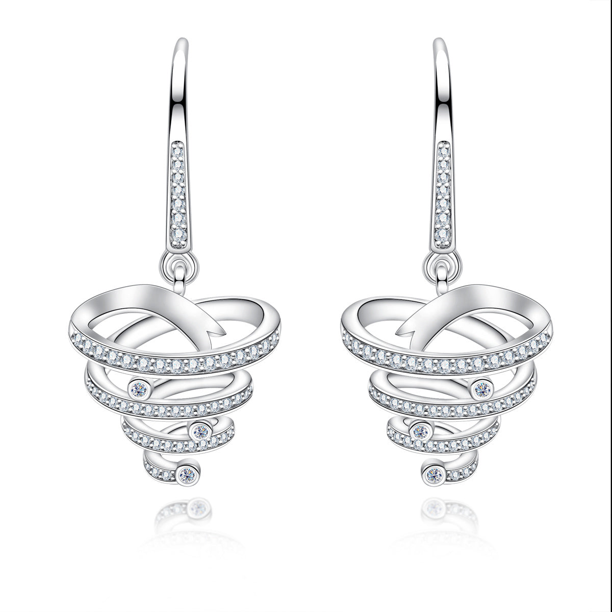 S925 Sterling Silver Moissanite Christmas Tree Drop Earrings