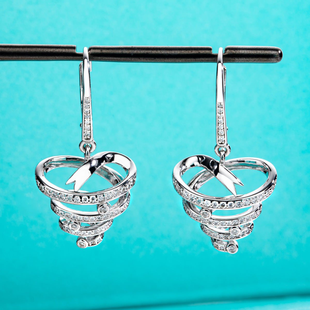 S925 Sterling Silver Moissanite Christmas Tree Drop Earrings