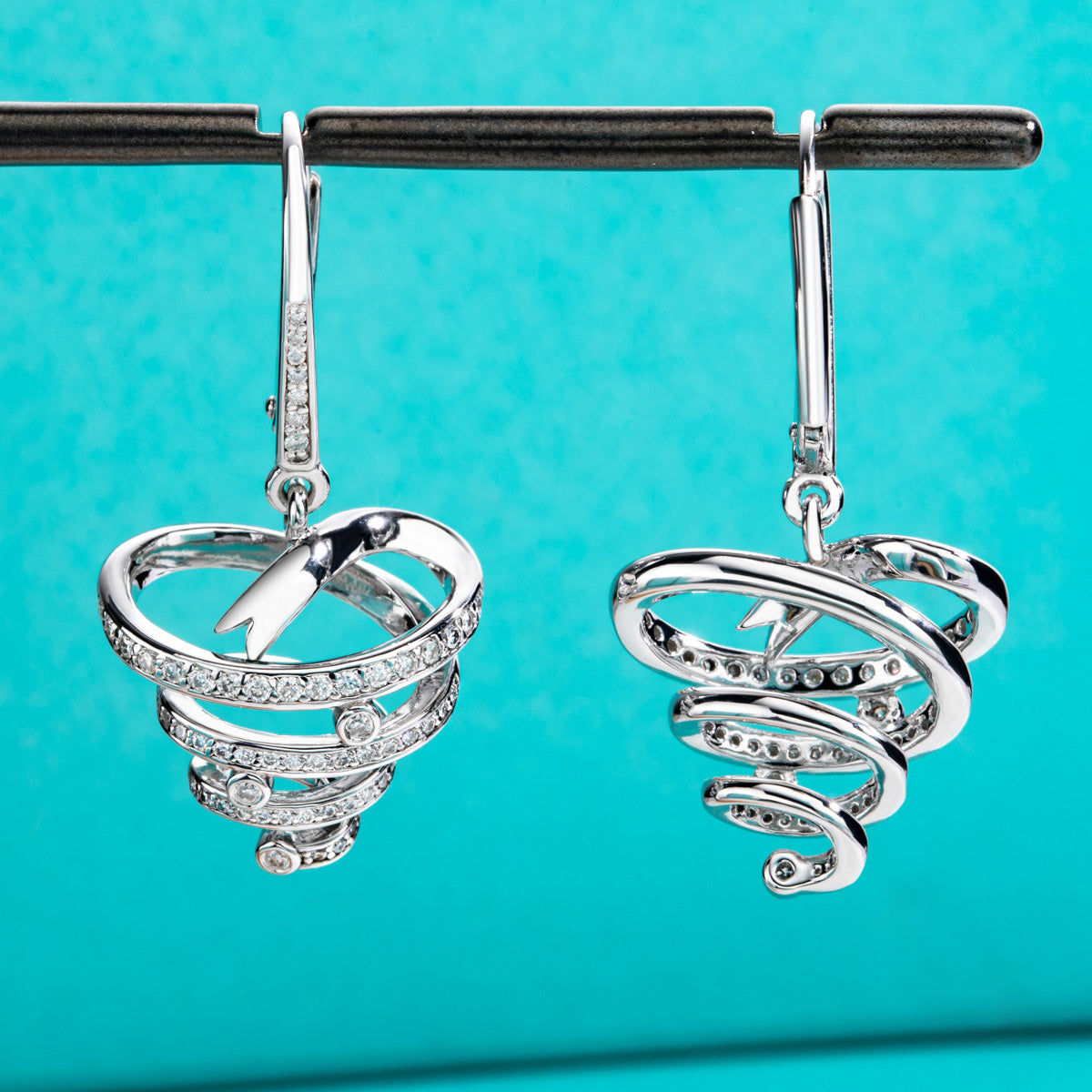 S925 Sterling Silver Moissanite Christmas Tree Drop Earrings