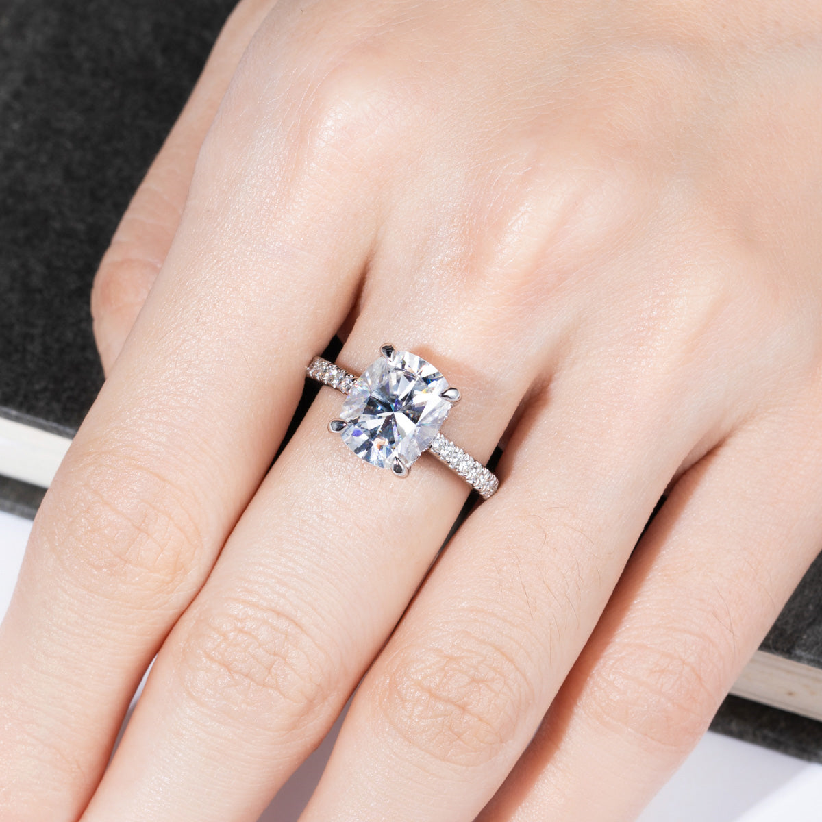 5.0 CT Moissanite Luxury‑Style Ring in S925 Sterling Silver