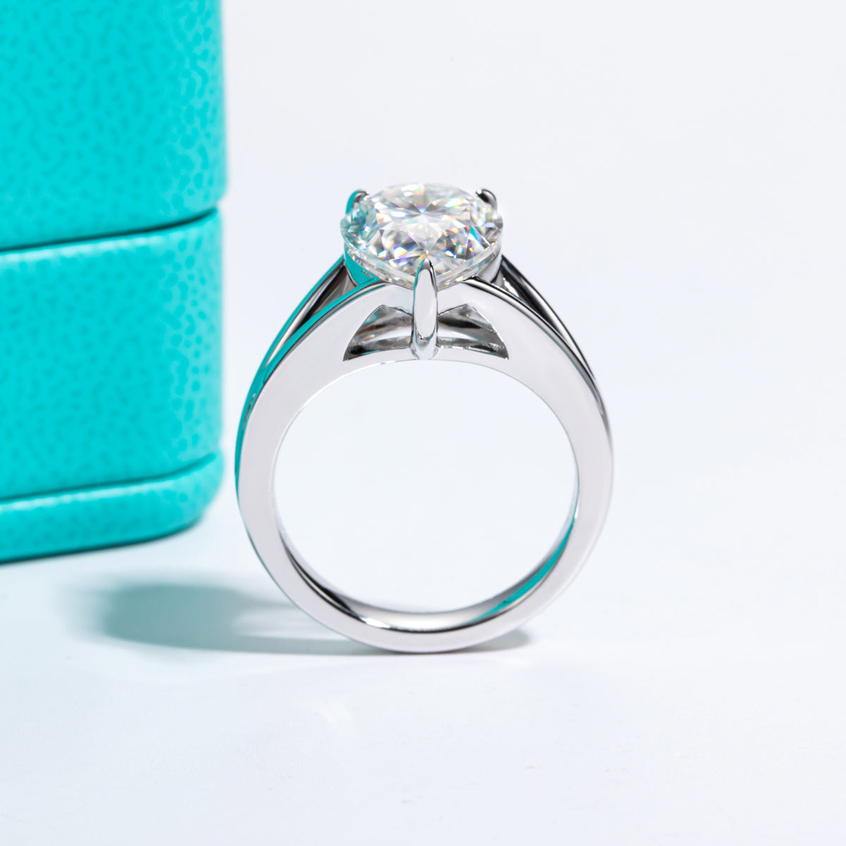 S925‑Silver Single‑Head Pear‑Shaped Moissanite Ring