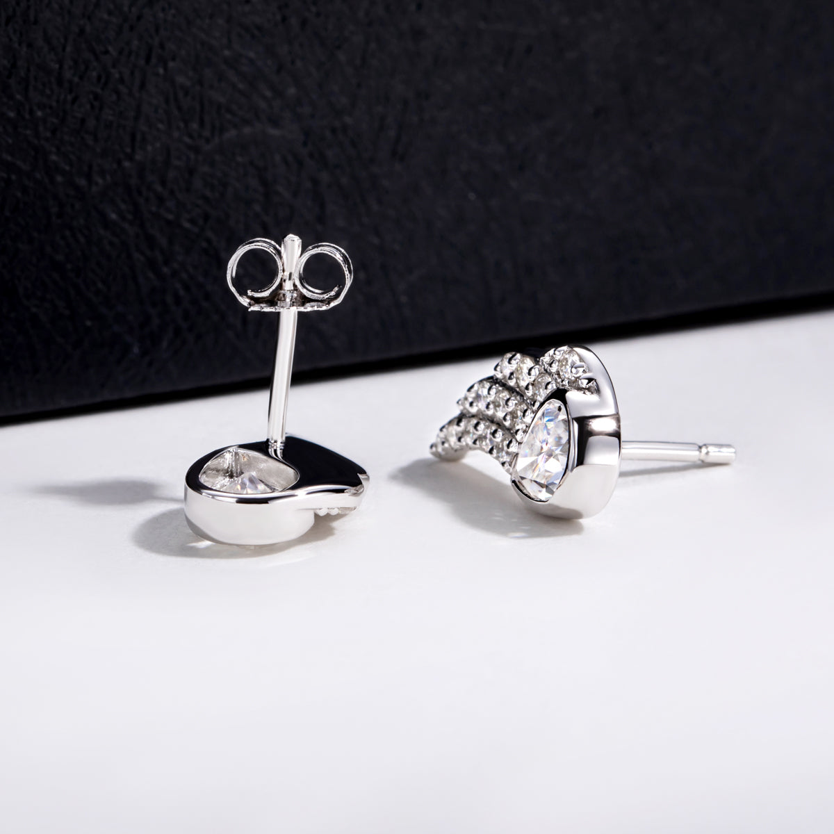 S925 Sterling Silver Angel Wing Water Drop Moissanite Earrings