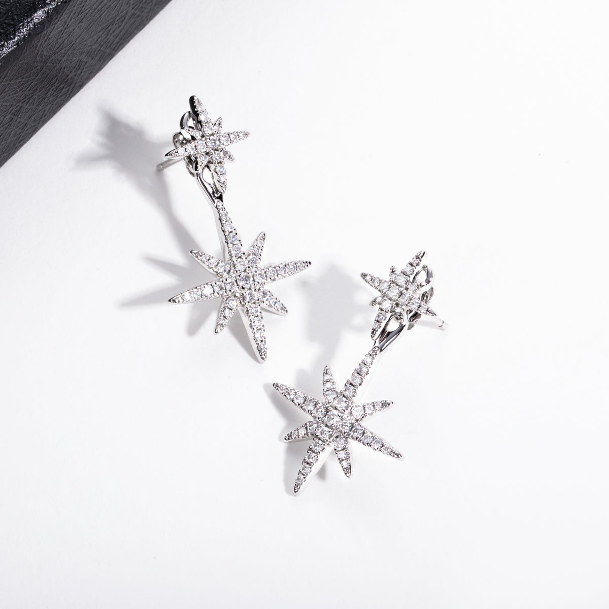 S925 Sterling Silver Moissanite Eight-Pointed Star Earrings