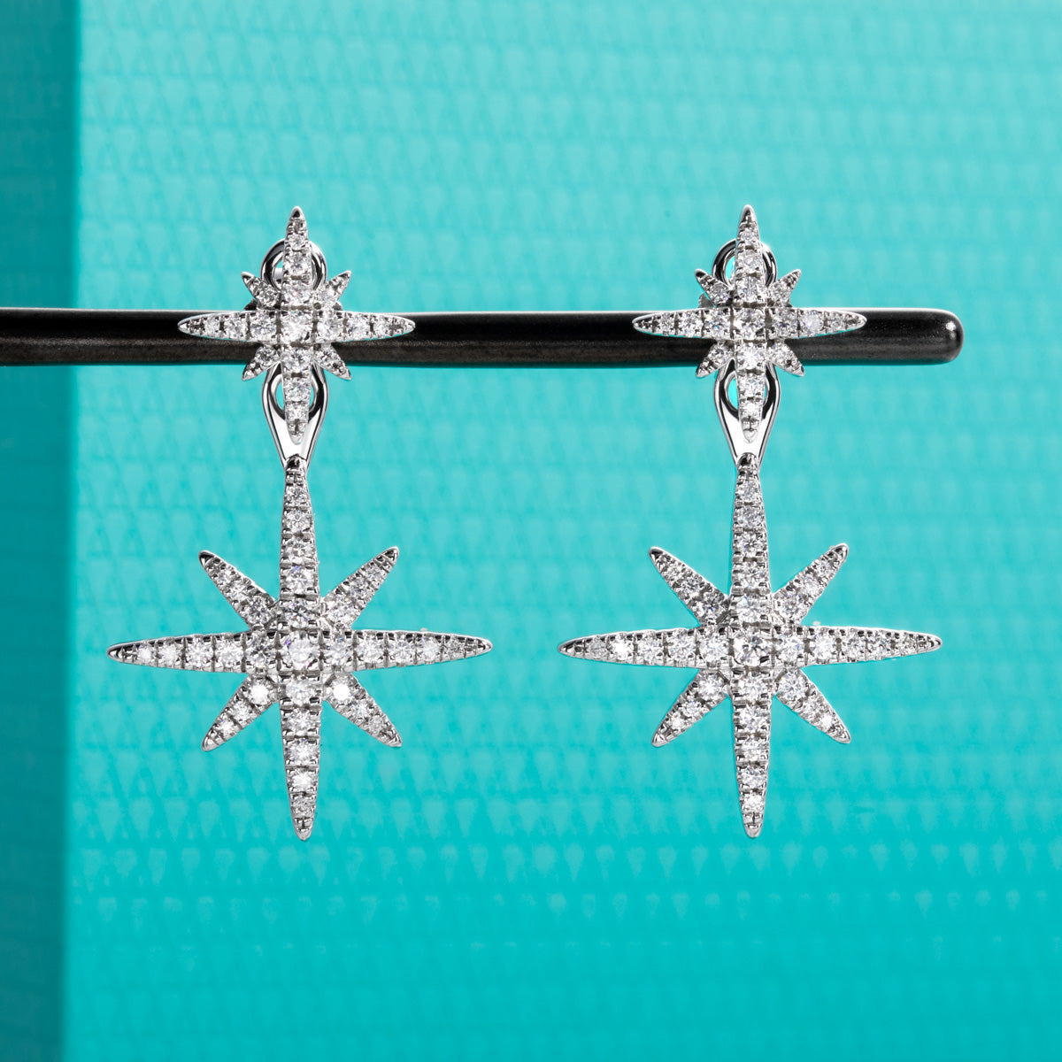S925 Sterling Silver Moissanite Eight-Pointed Star Earrings