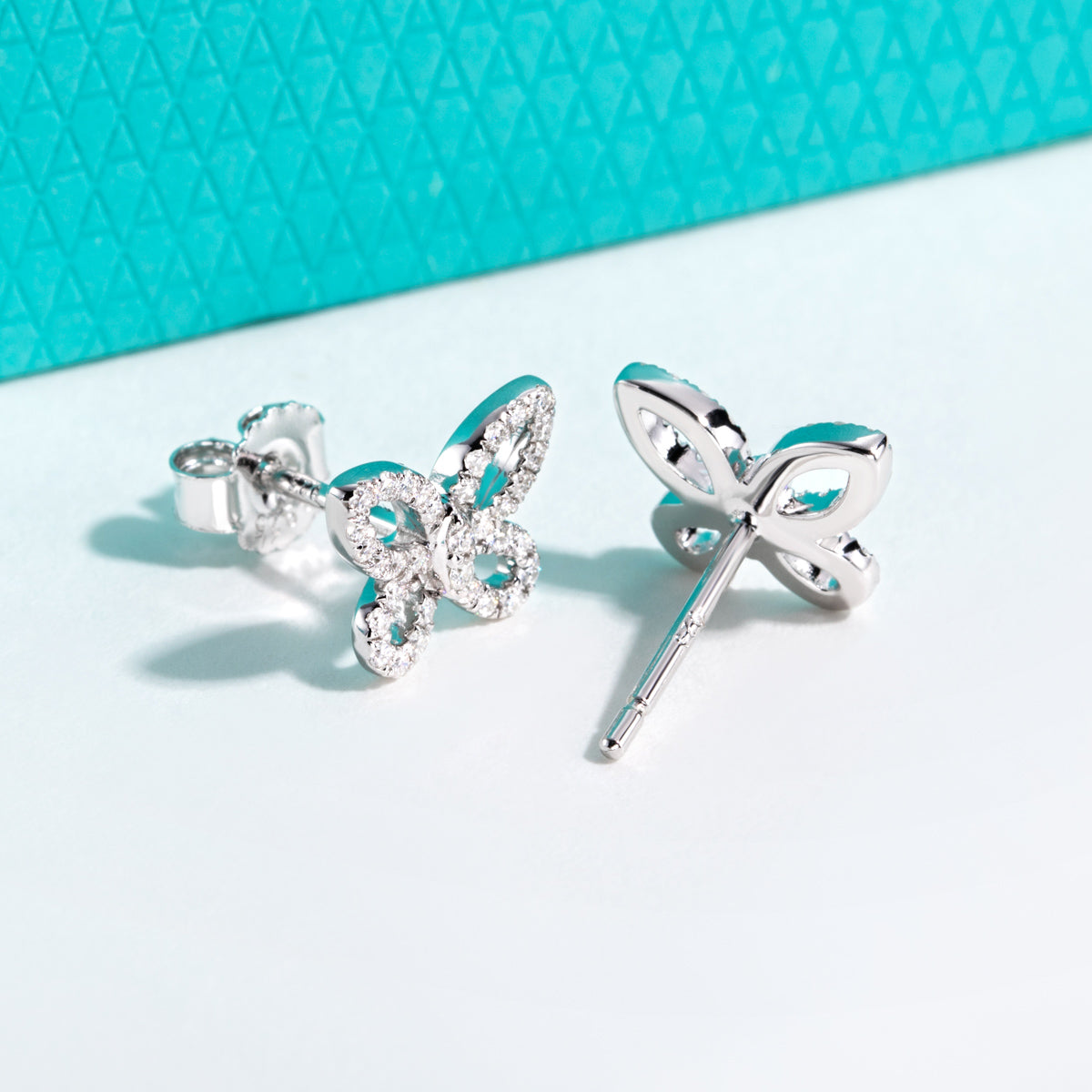 S925 Silver Pave Set Moissanite Butterfly Earrings
