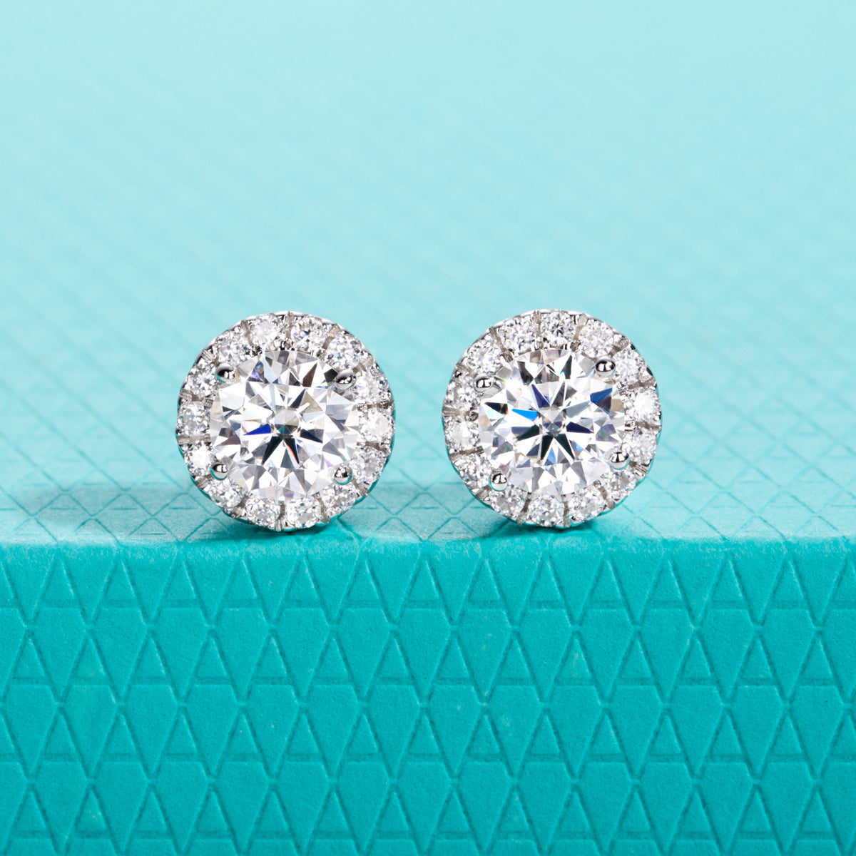 S925 Sterling Silver 5.0mm Round Moissanite Stud Earrings